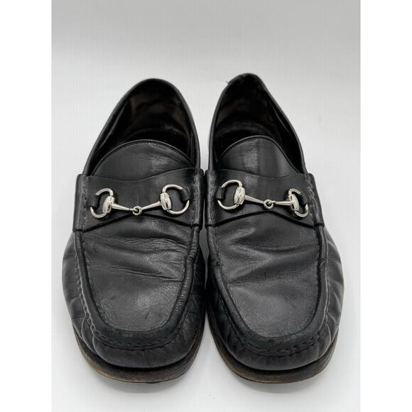 Gucci 黒 レザー ホースビット ローファー 男子サイズ 10 D メイド で